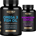 Magnesium Complex and Omega 3 Fish Oil - Magnesium Citrate 500MG – Fish Oil 2000mg 800mg EPA and 600mg DHA - Muscle Relaxation Sleep and Energy Bone Health Brain and Heart
