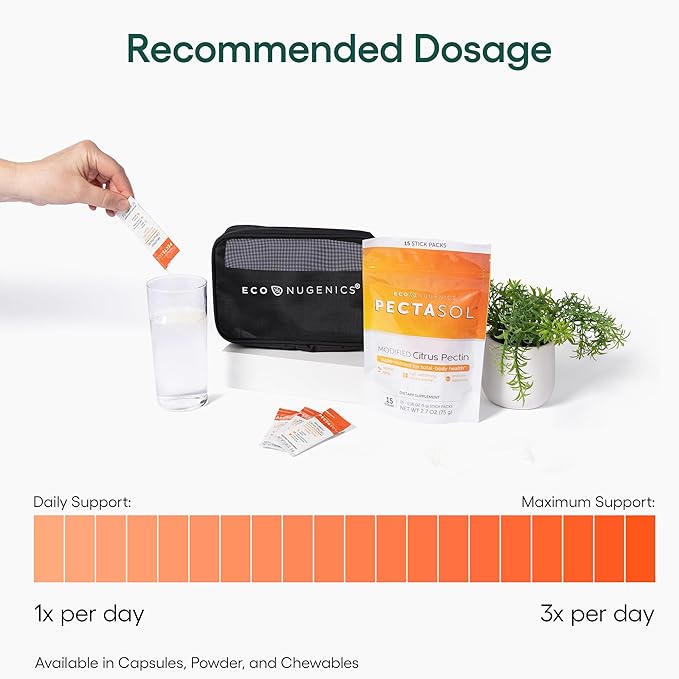 PectaSol Modified Citrus Pectin – 15 5g Stick Packs – Total-Body Health Supplement to Support Heart Immune System Inflammation Response &amp Healthy Aging + Maintain Healthy Galectin-3 Levels
