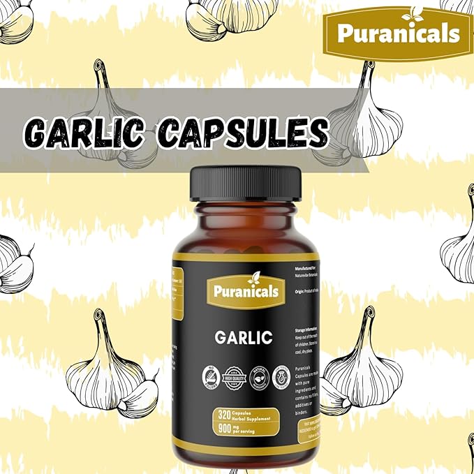 Ashwagandha 320 Capsules and Garlic 320 Capsules – Herbal Dietary Supplement | Easy Daily Use | Non-GMO Ingredients No Artificial Colors | Traditional Herbal Blend | Capsules Combo Pack