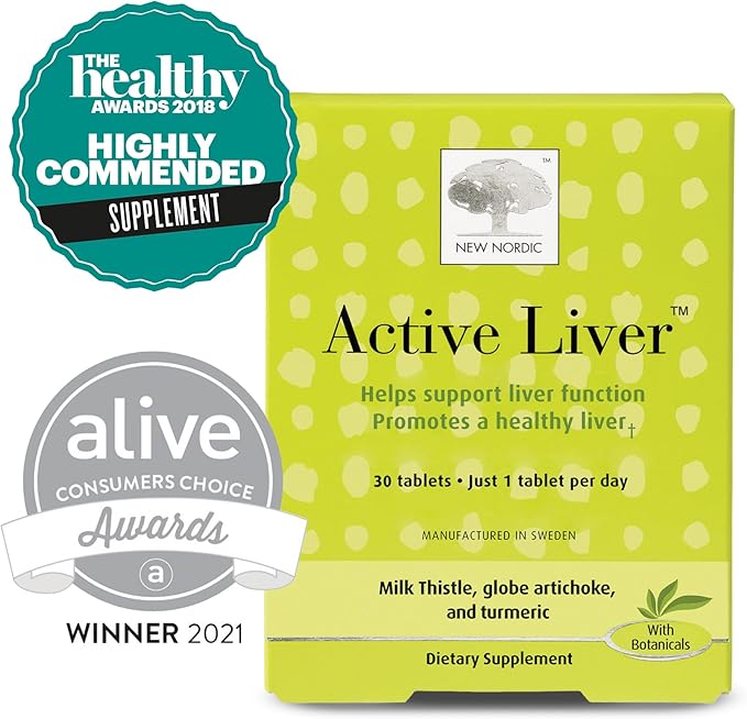 NEW NORDIC Active Liver 90-Day Supply Daily Liver Supplement Milk Thistle Artichoke &amp Turmeric 30 Tablets (Pack of 3)