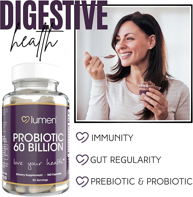Lumen Naturals Probiotic 60 Billion CFU for Women Digestive with Maktrek Technology - 180 Count - 90 Servings (180 Count (Pack of 1))