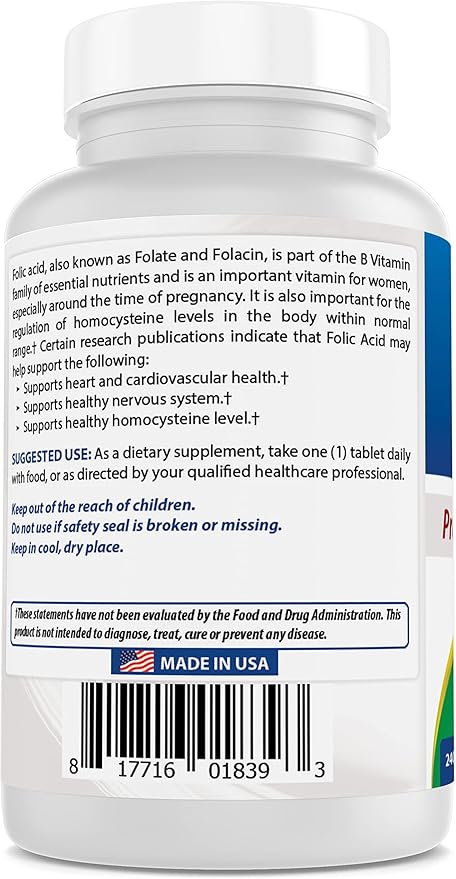 Best Naturals Vitamin B1 as Thiamine Mononitrate 100 mg &amp Folic Acid 1000 mcg