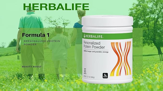 HERBALIFE (Duo) Formula 1 Healthy Meal Nutritional Shake Mix (Cafe Latte) with Personalized Protein Powder