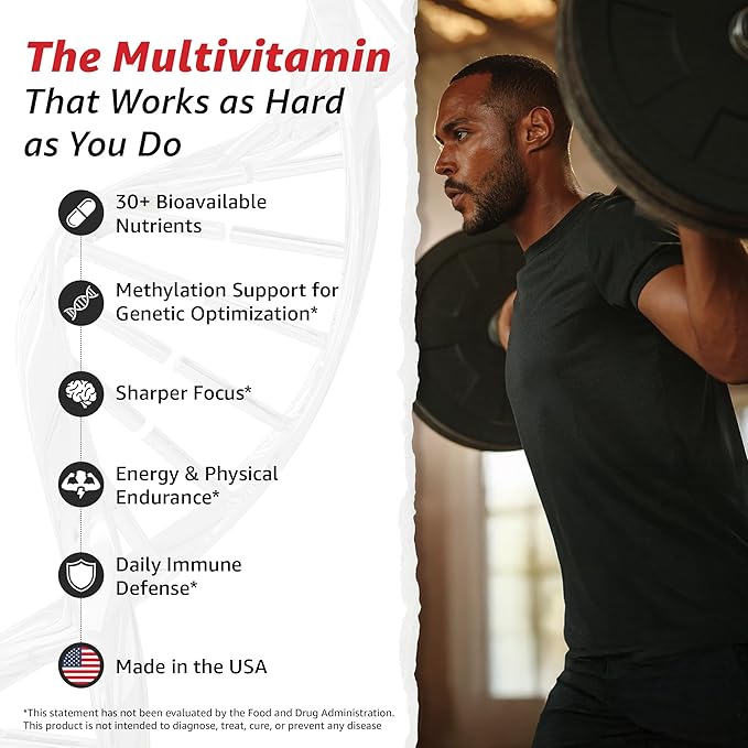 10X Health Optimize Daily Methylated Multivitamin &amp Calm Bundle - Multinutrient Capsules L Theanine &amp GABA Liquid