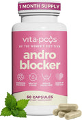 VITA-PCOS AndroBlocker Balance Supplement for Women - Stinging Nettle Capsules with Zinc &amp Inositol for Unwanted Facial Hair &amp Healthy Period - Saw Palmetto for Women Energy &amp Vitality - 6