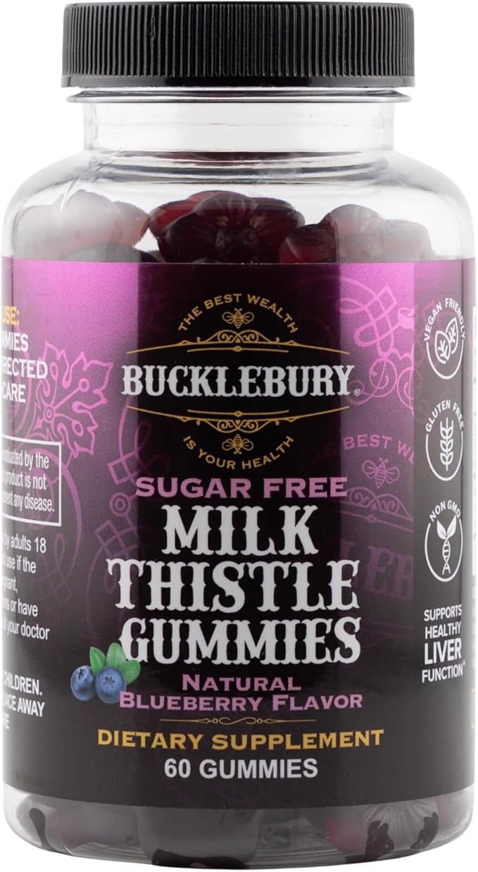 Sugar-Free Milk Thistle Gummies with Blueberry Flavor + Saw Palmetto 9-in-1 Gummies with Raspberry &amp Pomegranate – Vegan Non-GMO Supplement Bundle