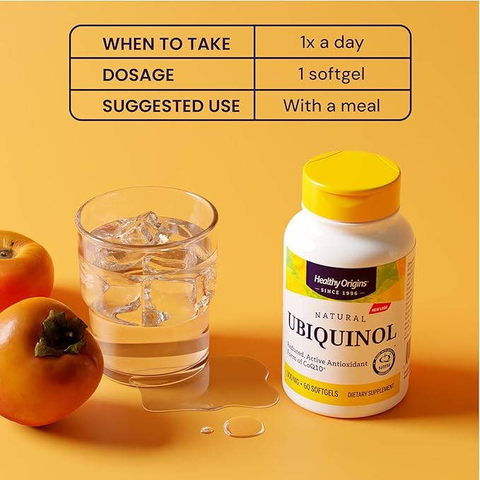Healthy Origins Ubiquinol (Active Form of CoQ10) 300 mg - Kaneka Ubiquinol Supplements for Heart Health &amp Antioxidant Support - Gluten-Free &amp Non-GMO Supplement - 60 Softgels