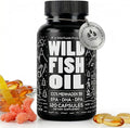 Wild Foods Omega 3 Fish Oil Supplement 120 Capsules (1 pk) | Wild Caught Burpless Odorless Non-GMO Gluten Free | DPA DHA EPA Triple Strength Heart &amp Joint Nutrition for Women &amp Men