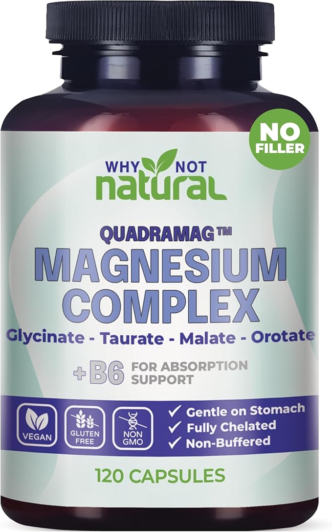 4-in-1 Magnesium Complex Supplement - Glycinate Taurate Malate Orotate Blend - 300 mg per Serving 120 Capsules