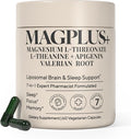 MAGPLUS+ Magnesium L-Threonate w Apigenin &amp L Theanine | 7-Ingredient Sleep Blend | Brain Memory &amp Sleep Support | Liposomal Magnesium Threonate Supplement (60 Capsules)
