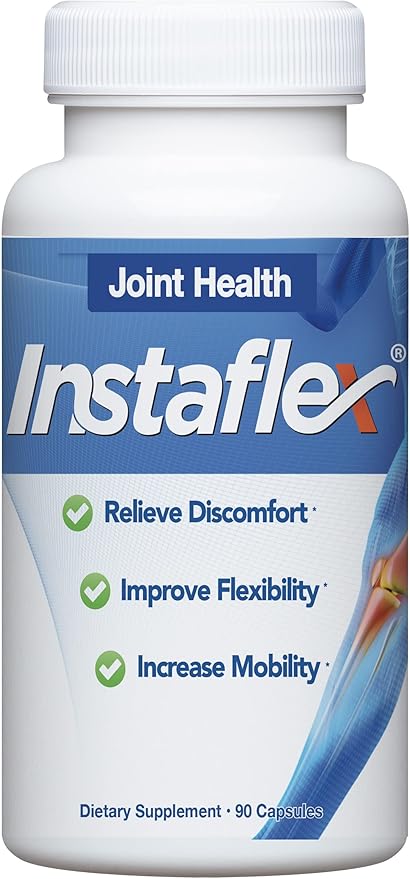 Instaflex Joint Support Supplement for Men and Women - Glucosamine MSM White Willow Turmeric Ginger Cayenne Hyaluronic Acid - 90 Capsules