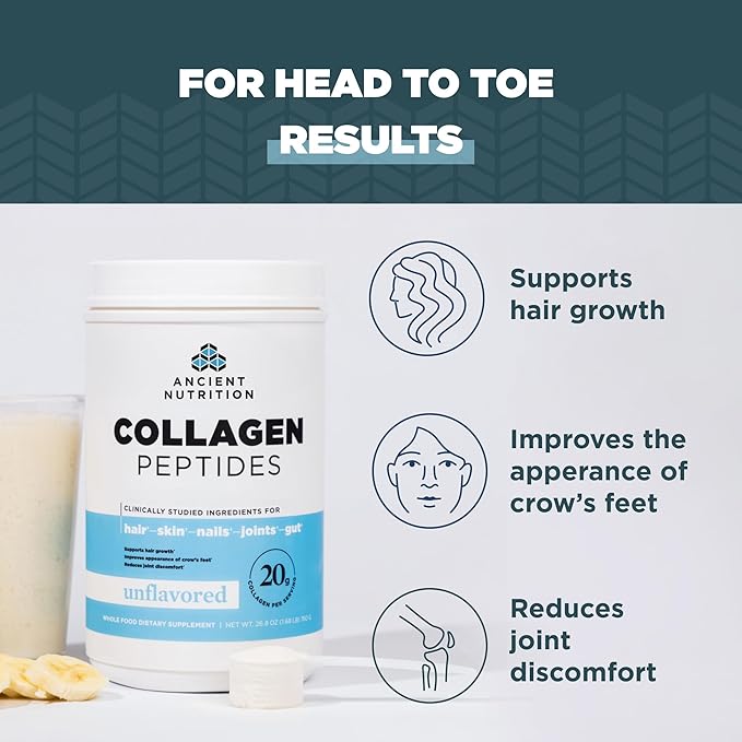 Ancient Nutrition Collagen Peptides Powder Unflavored 14 Servings + Multi Colalgen Protein Powder Unflavored 45 Servings