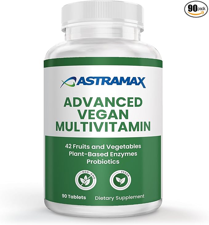Advanced Vegan Multivitamin | Whole Food-Based Vitamin &amp Mineral Complex with 26 Nutrients B12 D3 Probiotics &amp 42 Superfoods | Daily Vitality Formula | Non-GMO Gluten-Free | 90 Count