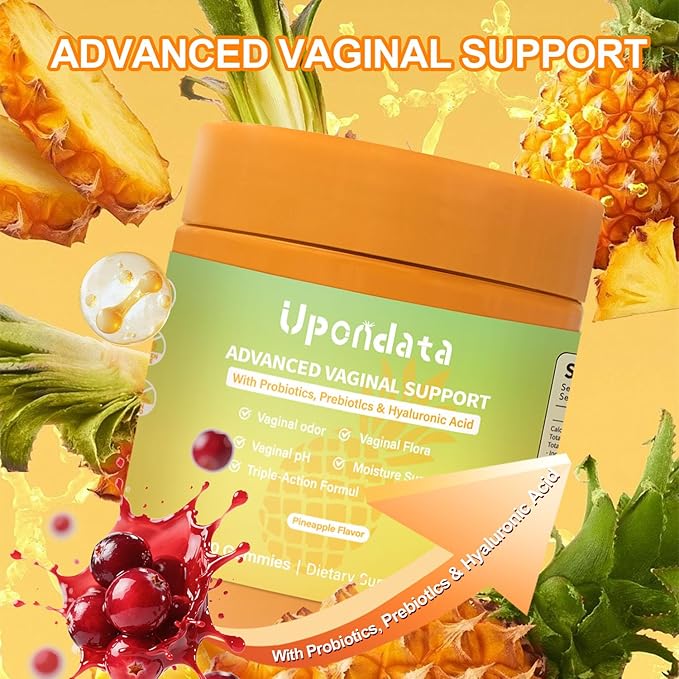 Flora+ GummiesAdvanced Vaginal Probiotic Gummies for Women's Ph Balance Vaginal SupportPromote Healthy Vaginal Odor &amp Flora Pineapple Flavored 60 Gummies
