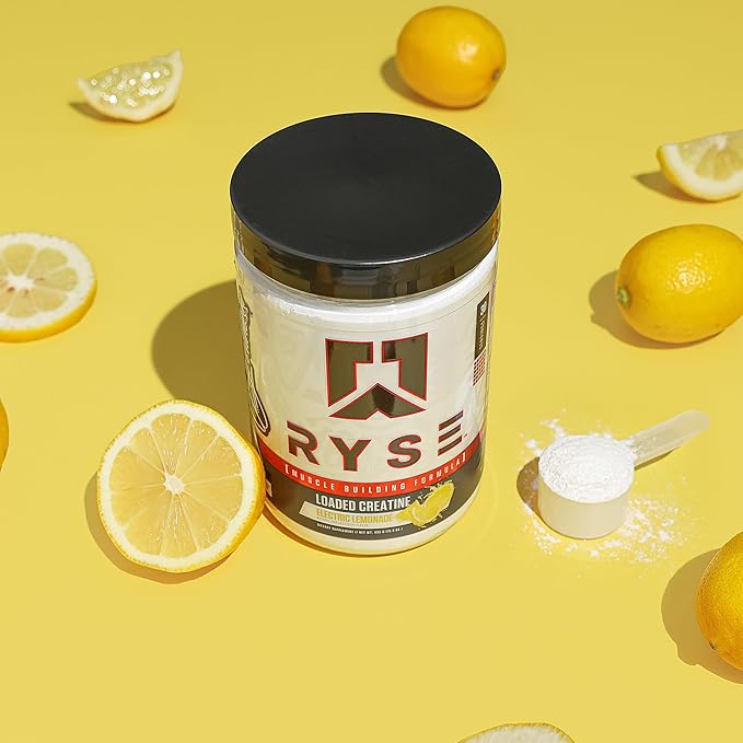 RYSE Loaded Creatine for Men &amp Women - Electric Lemonade - Muscle Building Formula with 3 Forms of Electrolytes Betaine Anhydrous and Peak ATP - Strength Power &amp Endurance Support - 30 Servi