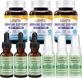 LOVITA 9-Piece Vitality Bundle - 3 Propolis Drops 3 Sprays &amp 3 Immune 8-in-1 Capsules Elderberry &amp Zinc Complex (9 Pc)