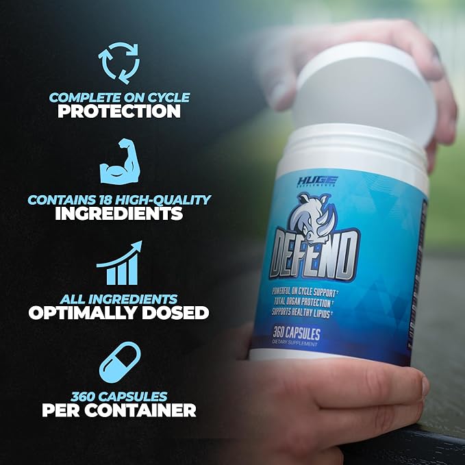 Defend Cycle Support - Most Stacked &amp Complete Organ Protection Liver Support Kidneys Heart Prostate &amp Immune System On Cycle - Contains NAC TUDCA Milk Thistle Astragalus &amp More (36