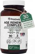 PRISTINE'S Senolytic Anti Aging &amp Autophagy Aid Age Renewal Complex - Senescent Cell Removal Support - Fisetin Quercetin Curcumin Zinc - Gluten Free Non-GMO Vegan USA Made
