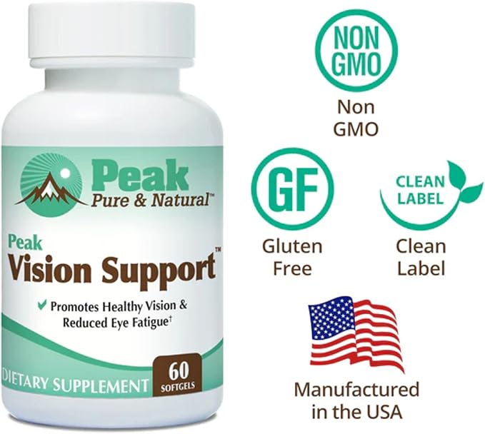 Peak Vision Support Eye Health Supplement – Lutein and Zeaxanthin Supplement for Eye Fatigue Blue Light Protection - Promotes Healthy Eyes and Clear Vision (30 Servings)