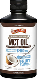 Barlean's MCT Oil Supplement Coconut Flavored for Keto Coffee Emulsified Creamy Liquid Syrup with 5400mg Plant-Based MCT's to Support Energy Focus and Wellness 16 oz
