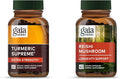Gaia Herbs Turmeric Supreme Extra Strength - 60 Vegan Liquid Phyto-Capsules &amp Reishi Mushroom - Immune System &amp Supports Heart Health - 40 Vegan Liquid Phyto-Capsules (2 Pack)