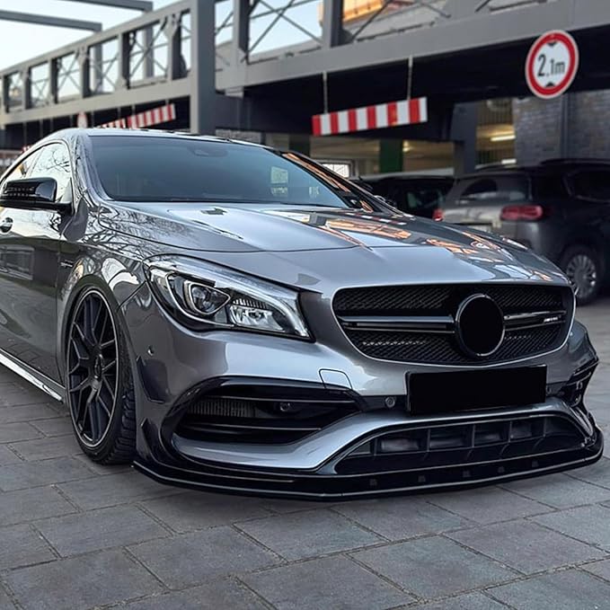 Auto Front SplittersCar Front Bumper LipCar Front Bumper SpoilerCompatible with CLA Class C117 2016-2019 CLA200 260 CLA45 AMGCarbon Fiber Pattern