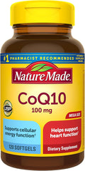 Nature Made CoQ10 100mg Softgels Dietary Supplement for Heart Health Support 120 Softgels 120 Day Supply