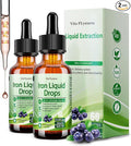 2 Pack Liquid Iron Supplement for Women Men &amp Kids Vegan Iron Drops with Vitamin C D B12 B-Complex High Potency Liquid with Multivitamin for Anemia Energy Support Magnesium Iron Gentle