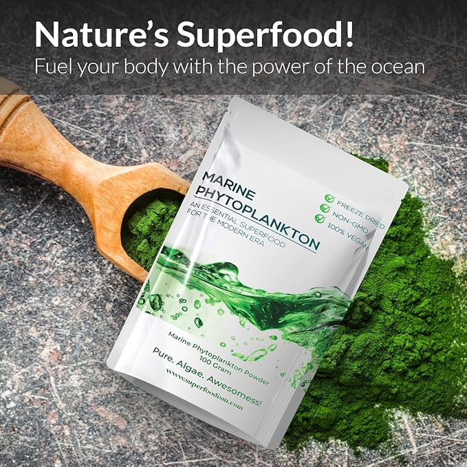 Marine Phytoplankton Supplement Superfood Rich in Omega-3 and Essential Nutrients (100 Grams)