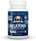 Source Naturals Sleep Science Melatonin Non-GMO Validated - Helps Promote Sleep* - 10 mg - 240 Vegan Tablets