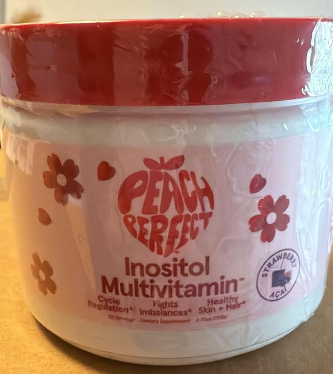 Peach Perfect Inositol Powder Multivitamin Strawberry Acai Flavor – 3 – Supports Women’s Health 30 SVG