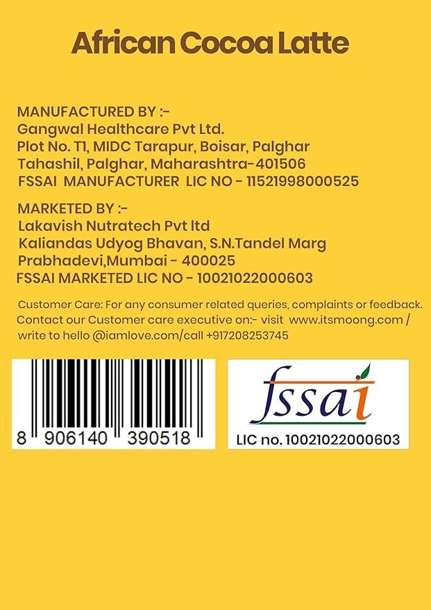 It's Moong Mung Bean &amp Brown Rice Isolate Protein | 24gms per Serve 4.7gms BCAA| African Cocoa Latte | 500gms | Sprouted Plant Protein | Easy on The Gut Easy Digestibility
