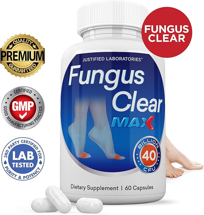 Justified Laboratories (3 Pack) Fungus Clear Max Pills 40 Billion CFU Probiotic 180 Capsules
