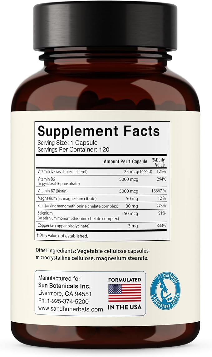 Zinc 30mg With Copper Selenium &amp Vitamin D3 | 240 Capsules | Magnesium Vitamin B6 Biotin | Absorbable Zink Supplements for Men &amp Women | Chelated Zinc for Immune Health Skin Hair &amp N