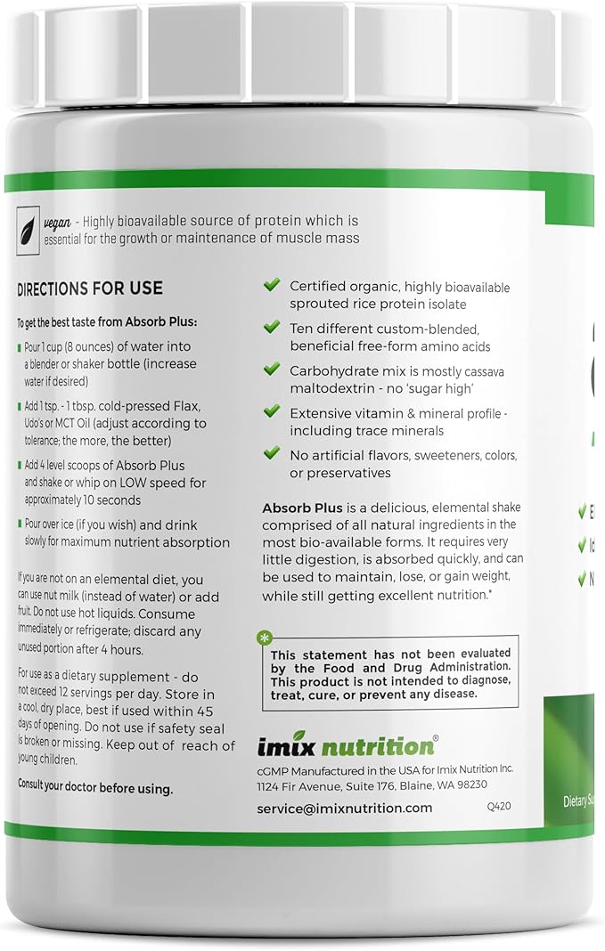 Vegan Elemental Shake – Powdered Blend Natural Ingredients Non-GMO Gluten-Free Organic Sprouted Rice Protein - Smooth Easily Mixable Formula (2.2 lbs Unsweetened Vanilla Brulée)