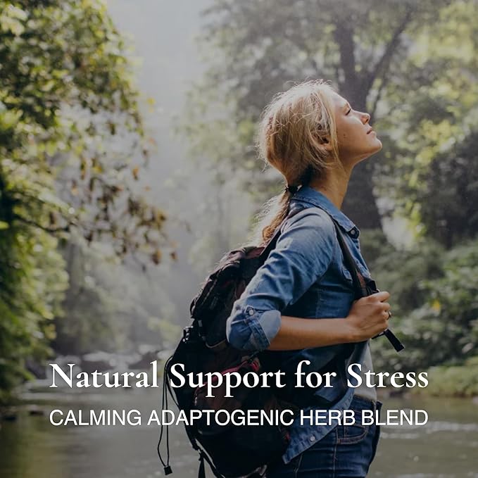 Utzy Naturals Adapto-Calm | Stress Support Formula | with Ashwagandha Tulsi Holy Basil and Passionflower | 60 Capsules