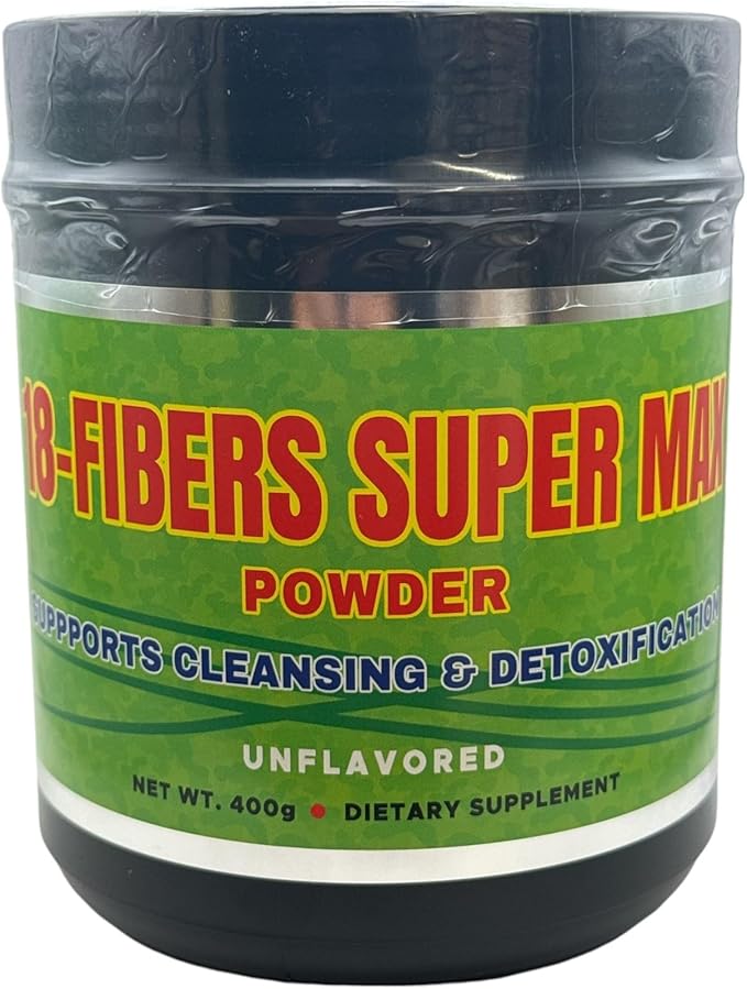 FIBRA 18 Super MAX Powder (18 Fibers) - 400g - Dietary Supplement - Supports Cleansing &amp Detoxification Unflavored (2 Pack)