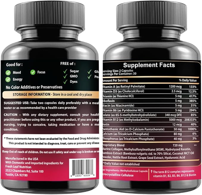 VITBOOST B12 with Hyaluronic Acid Collagen with Magnesium Glycinate 500mg