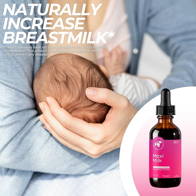 Mountain Meadow Herbs Maxi-Milk- Natural Liquid Lactation Support to Increase Breast Milk Production Quickly &amp Effectively for Breastfeeding Moms - 2 oz