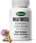 Milk Thistle for Women – Supports Liver Detox &amp Cleanse Hormone Balance &amp Skin Clarity | Dual Formula 650mg 80% Silymarin No Fillers Pullulan Capsules Non-GMO 60 Capsules