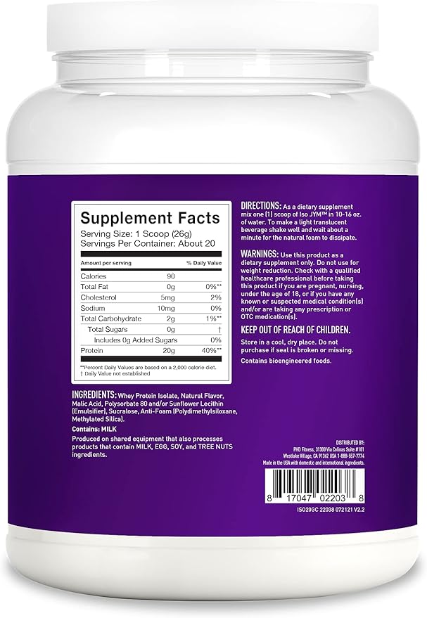 ISO JYM 20 Servings - Grape &amp Bombsicle Clear Whey Protein Isolate Bundle