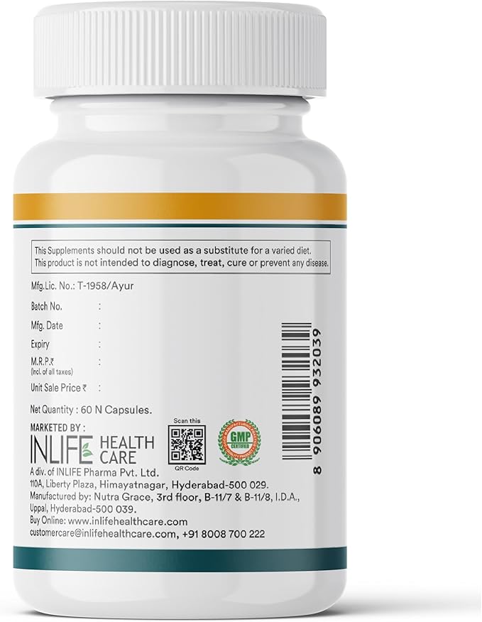 INLIFE Organic Turmeric Ginger Garlic Capsules 300mg (Liquid Filled) for Inflammation Joint Support Immune Support &amp Heart Health | Ayurvedic Vegitarian GMP Tested - (60 Count)