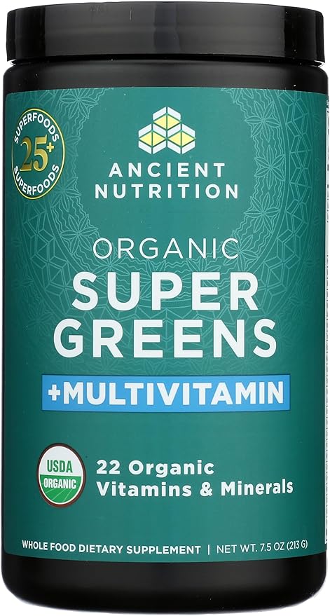 Ancient Nutrition Vitamin Powder One Bottle Made from Real Fruits Vegetables and Herbs for Digestive and Energy Support 25 Servings 7.5oz
