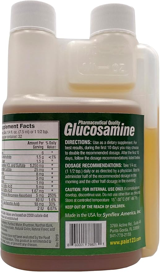 Synflex Liquid Glucosamine Original Formula - Chondroitin Vitamins Minerals - Drink Supplement for Men &amp Women Helps Support Joint &amp Cartilage Health - Berry Flavor 32 Day Supply