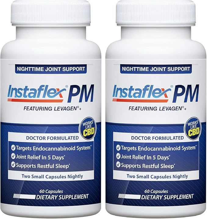 Instaflex PM Nighttime Joint Support with Levagen Tamaflex GABA Ashwagandha Passionflower Extract Mobility Sleep Support -120 Capules