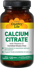 Country Life Calcium Citrate with Vitamin D - 120 Count