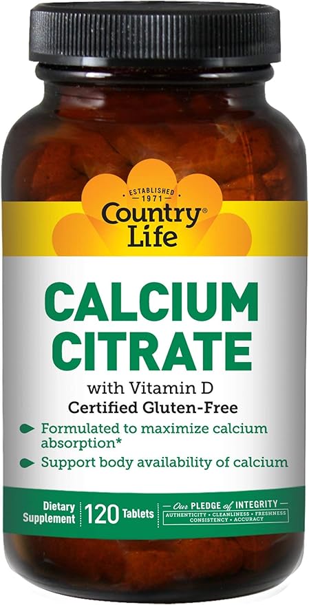 Country Life Calcium Citrate with Vitamin D - 120 Count