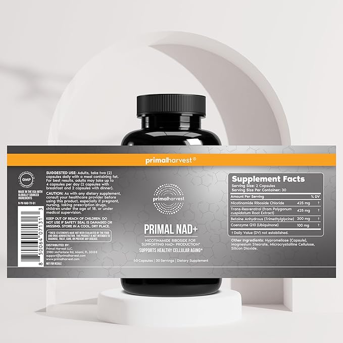 Primal Harvest Daily Two-Step Routine | NAD+ + Probiotics | 2 Pack | 30 Day Supply
