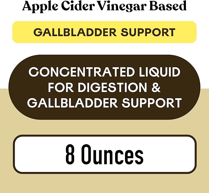 Gallbladder Complete 8oz Organic Liquid Concentrate - Organic Gallbladder Support Formula with Apple Cider Vinegar Digestive Bitters Stone Breaker for Bile Flow Detox - Digestive Cleanse Flush Support