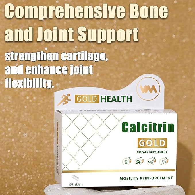 Calcitrin Gold Dietary Supplement - Mobility &amp Bone Strength Support Joint Strength Supplement Suitable for Men Elderly and Women 60 Tablets (1pc)